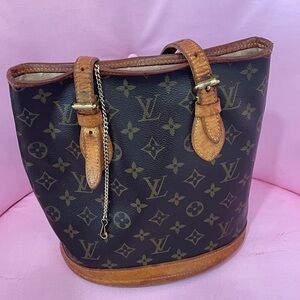 Louis Vuitton Monogram small bucket in Dark Brown and Tan